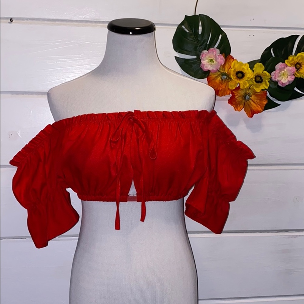 Red crop top